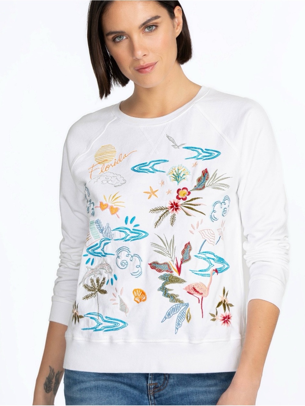 JOHNNY WAS Florida Raglan Sweatshirt